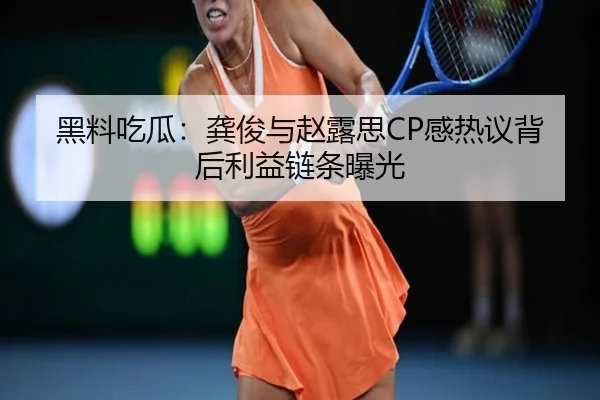 黑料吃瓜：龚俊与赵露思CP感热议背后利益链条曝光